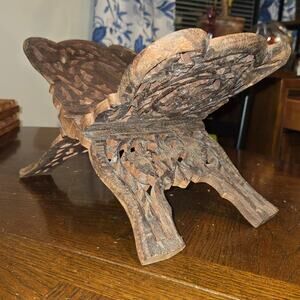 Vintage Wood Floral Book Stand Display